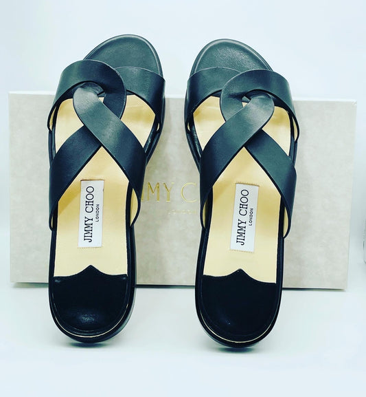 Jimmy Choo Flat Atia Leather Slide