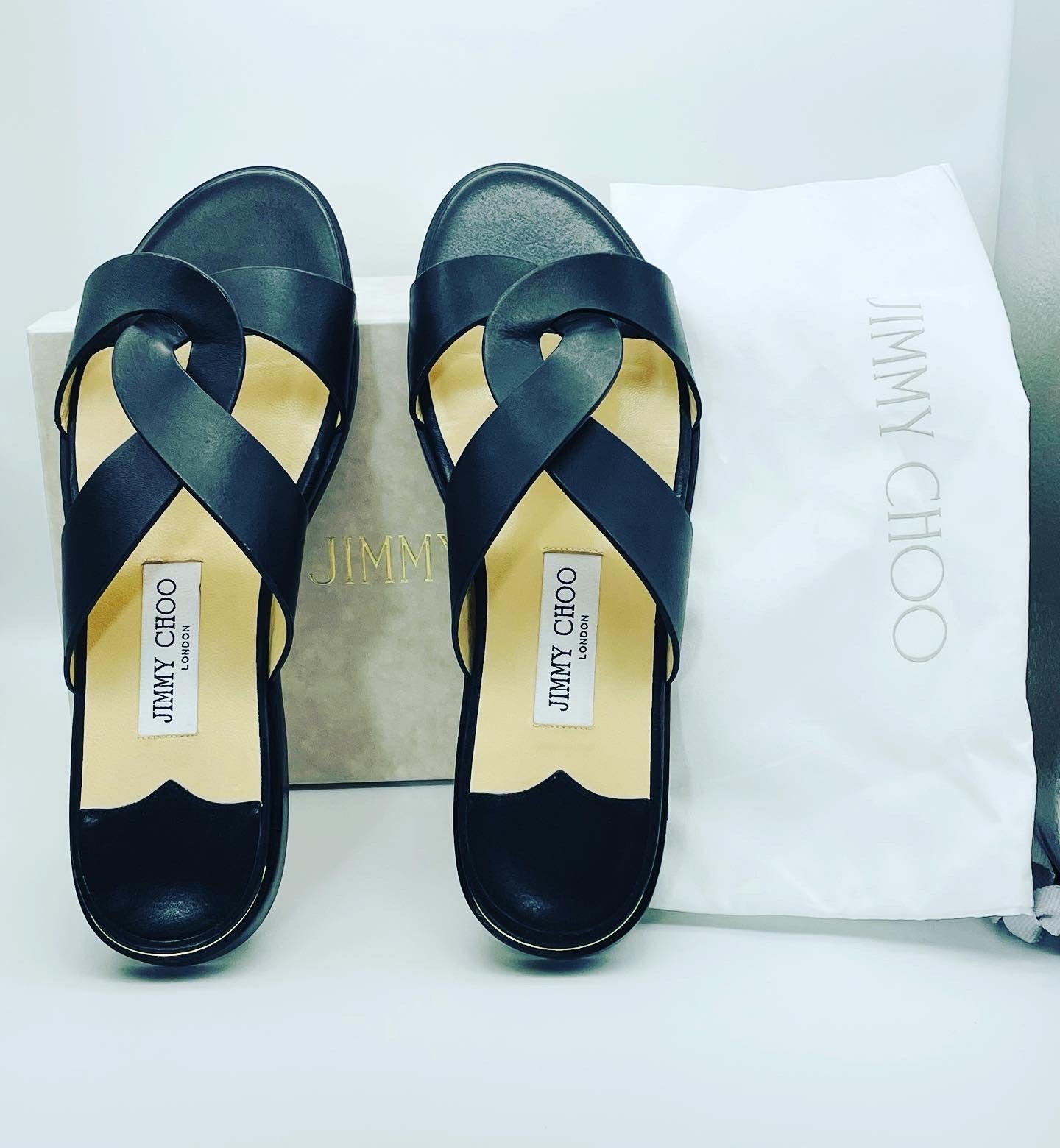 Jimmy Choo Flat Atia Leather Slide
