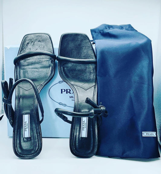 Prada 55mm Leather Sandal With Bow