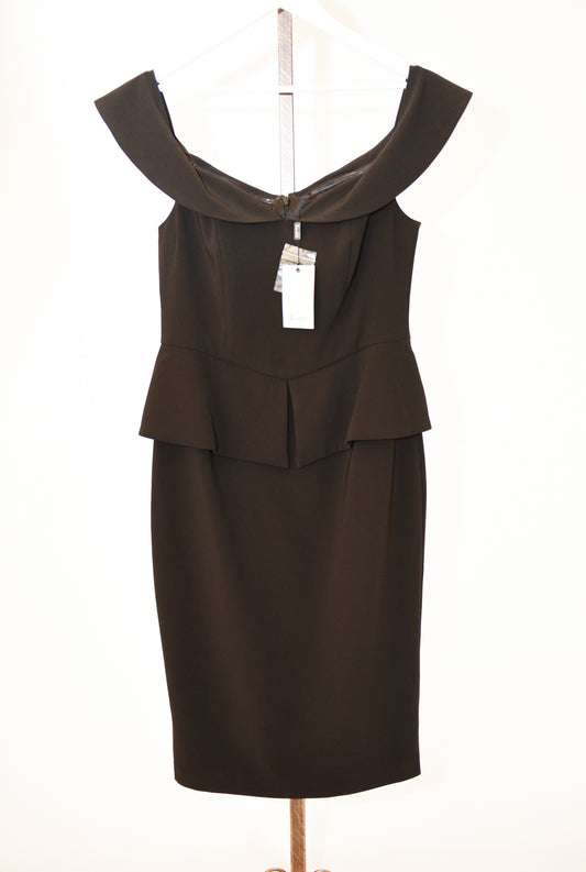 Bardot Peplum Midi Dress