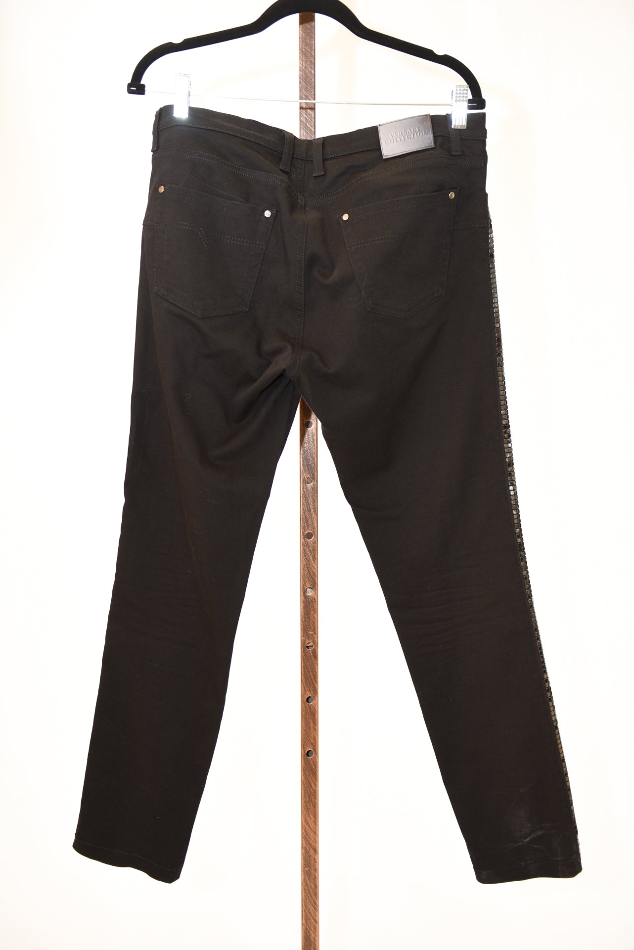 Versace Collection Black Mid- Rise Skinny Jeans