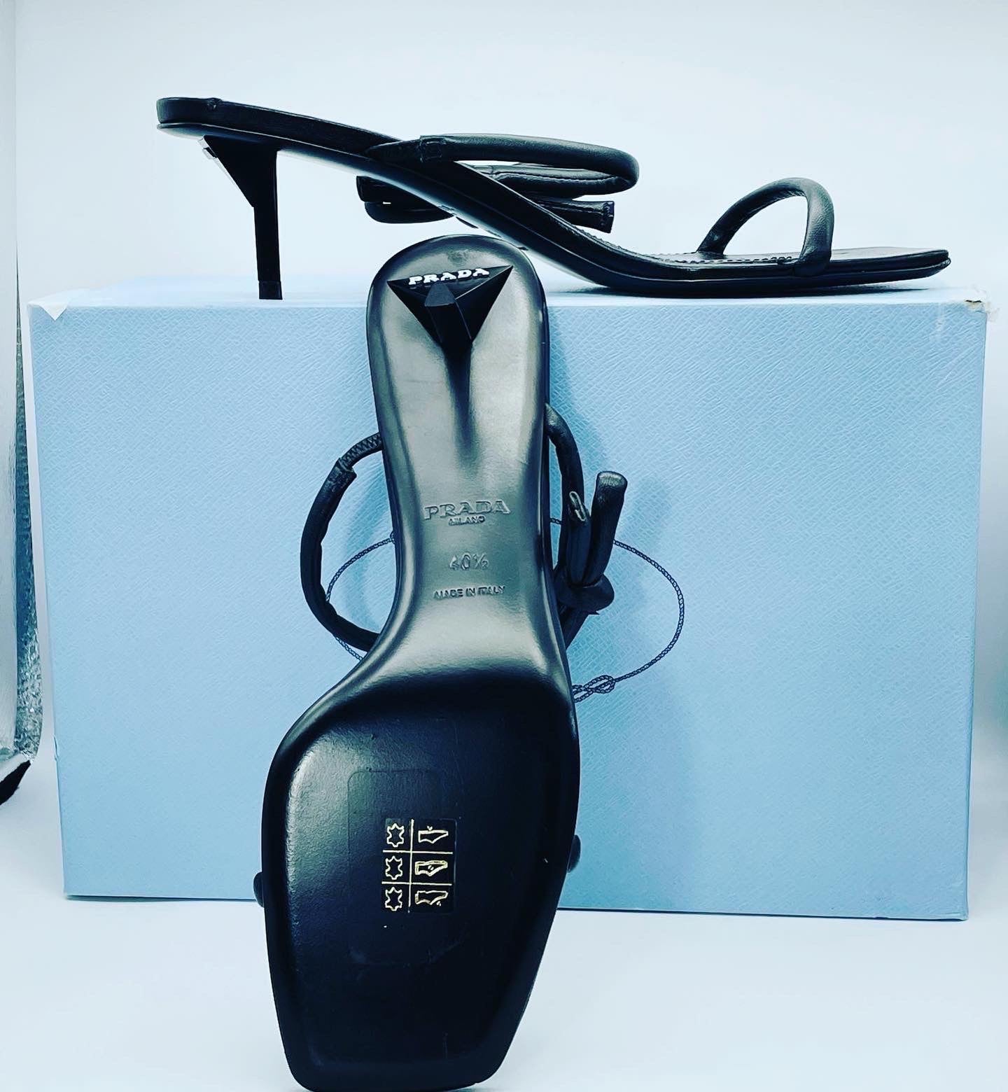 Prada 55mm Leather Sandal With Bow