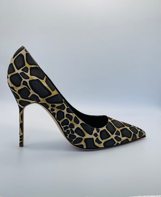 MANOLO BLAHNIK BB 105mm Giraffe-Print Stiletto Pumps