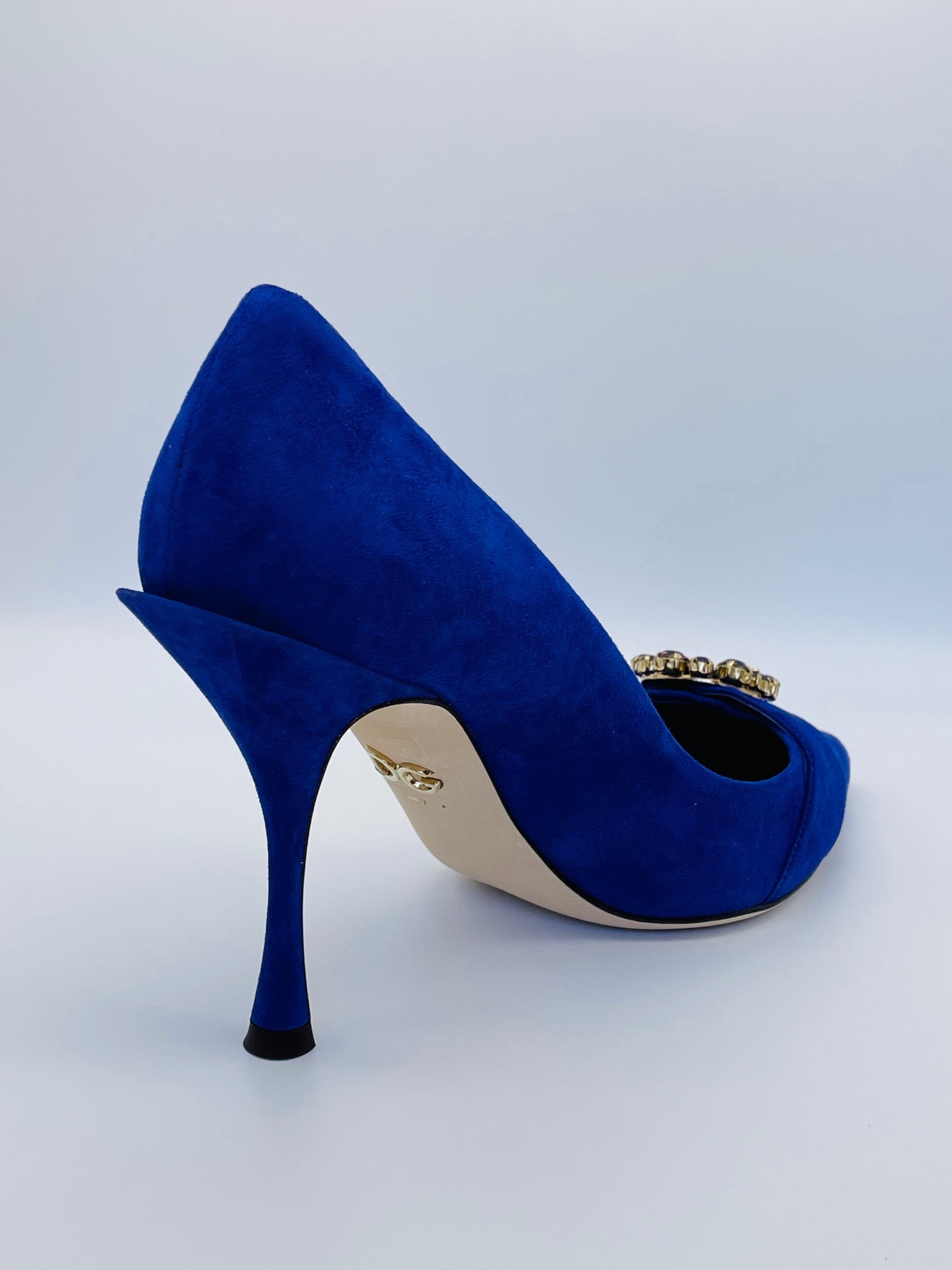 DOLCE & GABBANA Lori crystal-embellished suede pumps