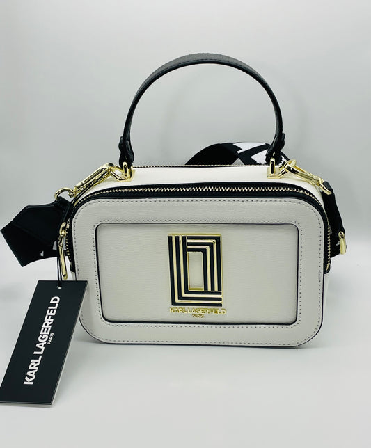 white Karl Lagerfeld Paris Simone Lunchbox Crossbody NWT