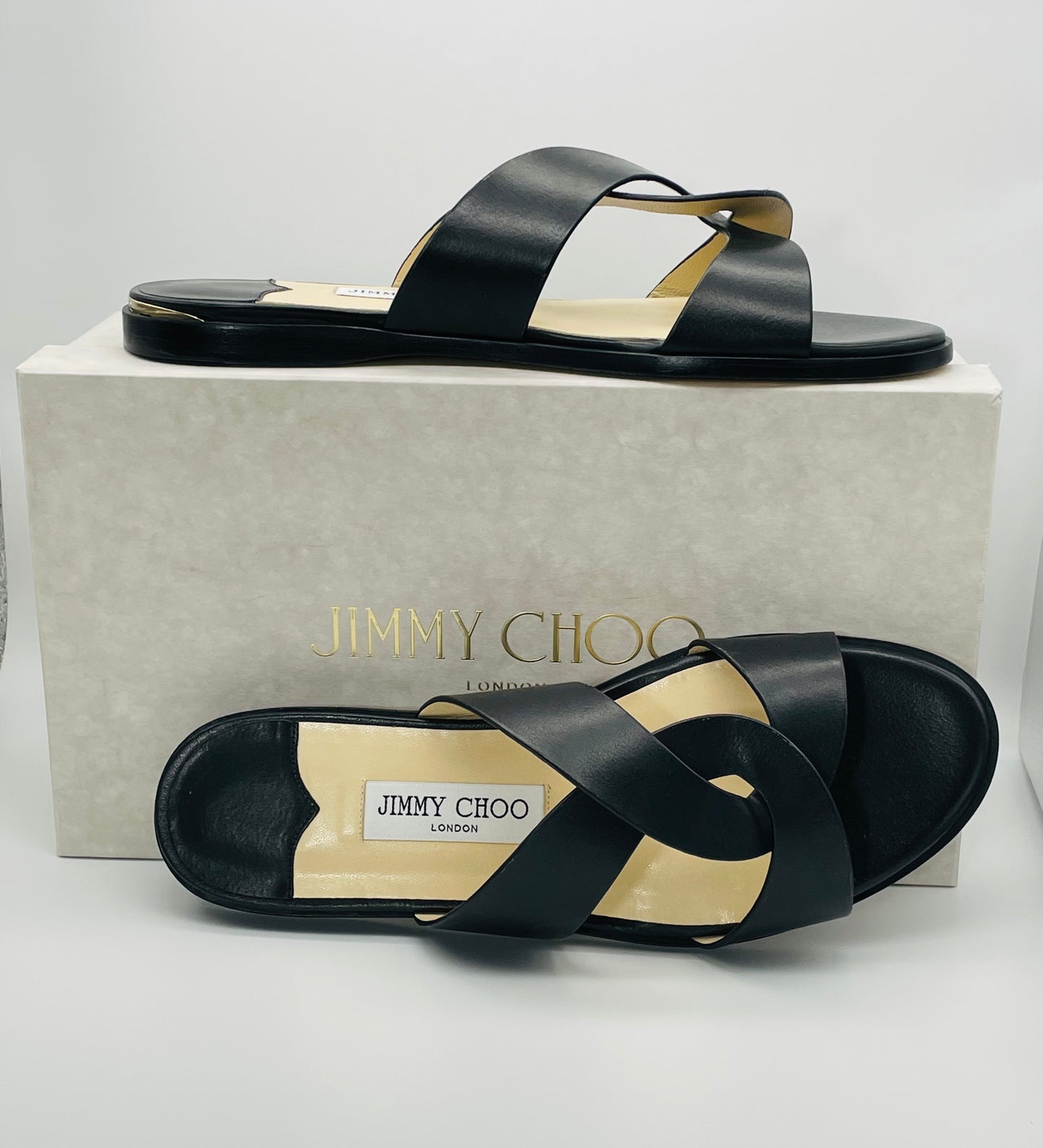 Jimmy Choo Flat Atia Leather Slide