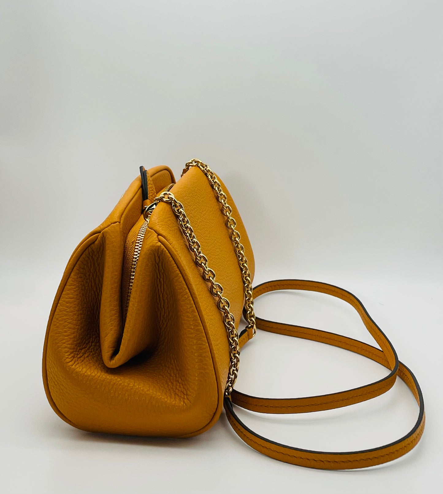 SALVATORE FERRAGAMO Gancini Zip Leather Clutch Bag