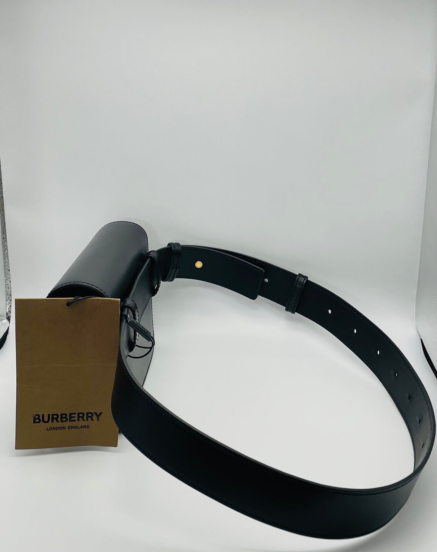Burberry Belt Bag Tb Black Leather Clutch