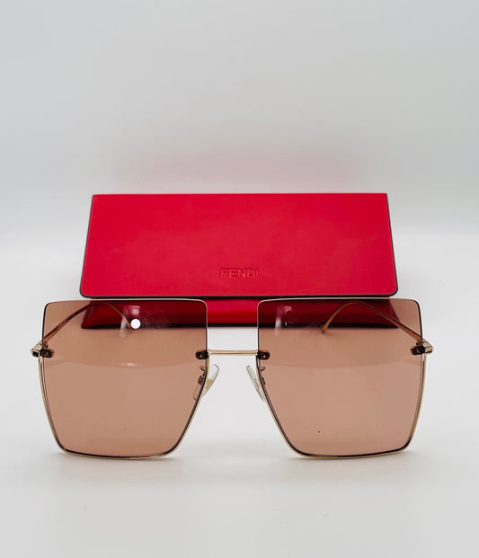 NWT Fendi Rosegold Ff 0401/S Ddb/4s Size 60 Mm Woman Sunglasses