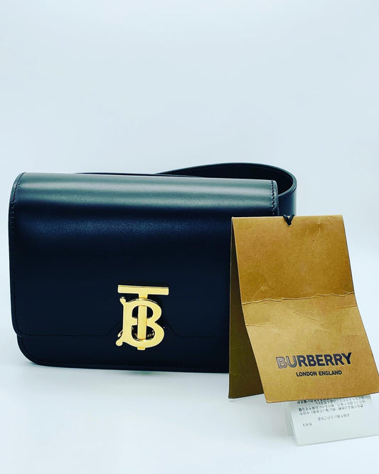 Burberry Belt Bag Tb Black Leather Clutch