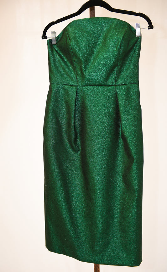 Milly Metallic Green Cocktail Dress