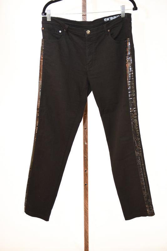Versace Collection Black Mid- Rise Skinny Jeans
