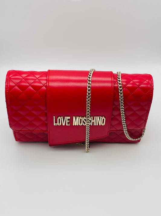 Love Moschino logo-plaque quilted satchel bag