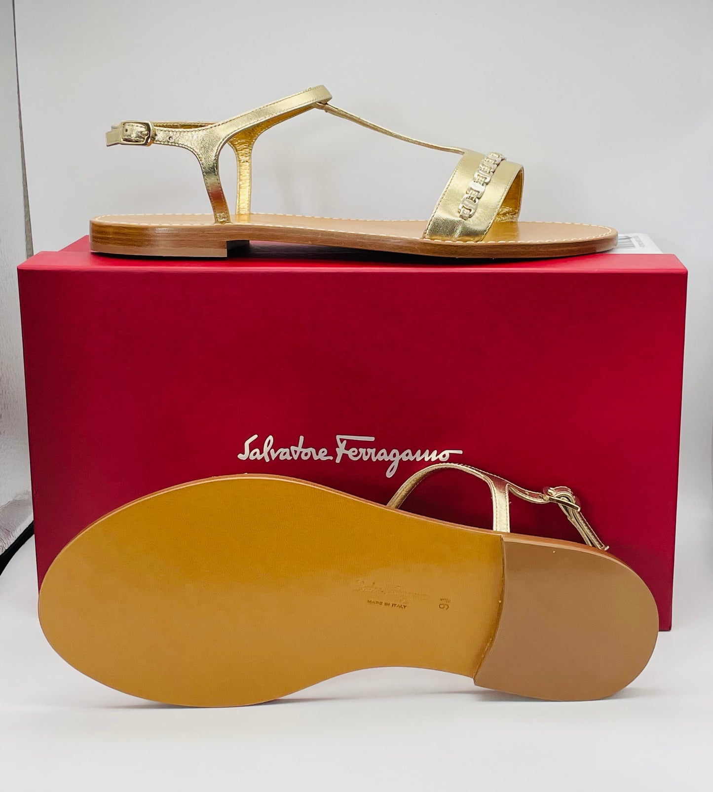 Salvatore Ferragamo Tremiti Leather Sandal